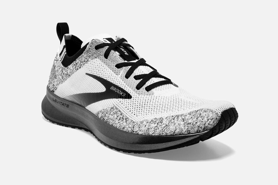 Brooks Levitate 4 Road Loopschoenen Heren - Wit/Zwart - 087412RIP